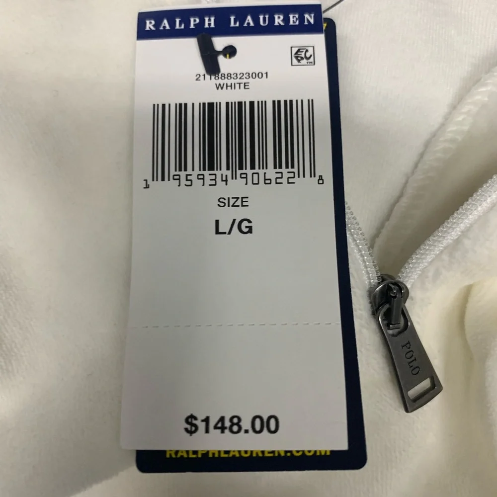 Ralph Lauren Womens Velour Track Jacket L-Large Quarter Zip Stretch $148 - Picture 8 of 9